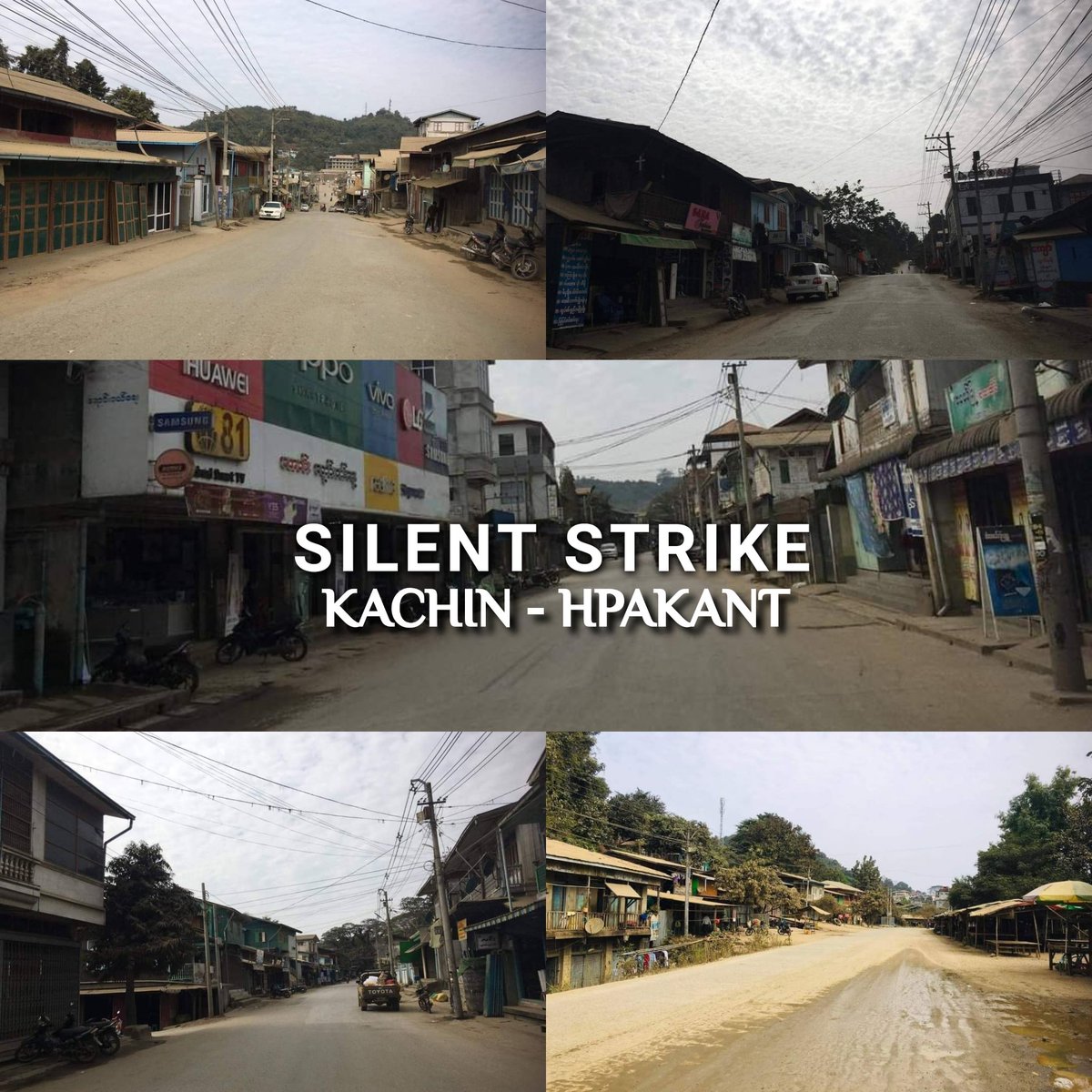 ActivistLittle's tweet photo. Silence is the loudest voice.

The pro-democracy people of Kachin region's Hpakant township are taking part in the #SilentStrike to mark the 2nd anniversary of the military coup.

#2023SilentStrike #SpringRevolutionBurma #WhatsHappeningInMyanmar https://t.co/TKmM1TbaiI