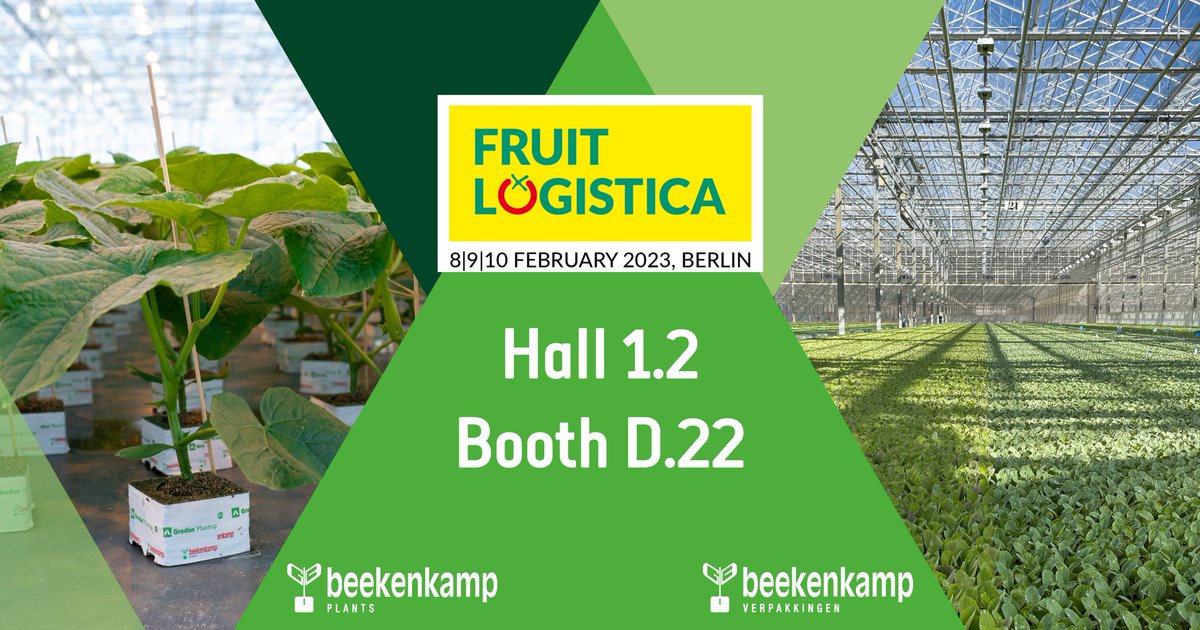 Next week, our colleagues together with <a href="/BeekenkampVRP/">Beekenkamp VRP</a> will be present at #FruitLogistica in Berlin.🍅🥒 We’ll show our fruit vegetables and outdoor crops and will be happy to tell you more about them.🌱 Will you visit us?
#Berlin #beekenkampplants #horticulture #youngplants