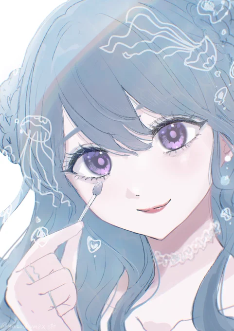 くらげメイクというものを知ったから花音さんにしてもらった(:]ミ #bandoriart 