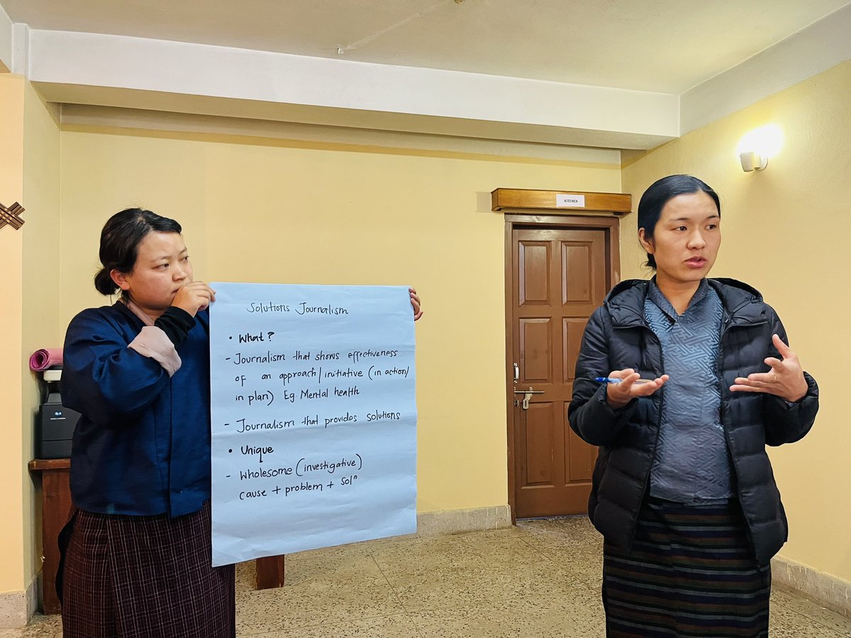Introducing Solutions Journalism to Bhutanese journalists thanks to the generous resources made available by <a href="/soljourno/">Solutions Journalism Network</a> . 

Excited to see the solutions journalism stories that will follow. 😃