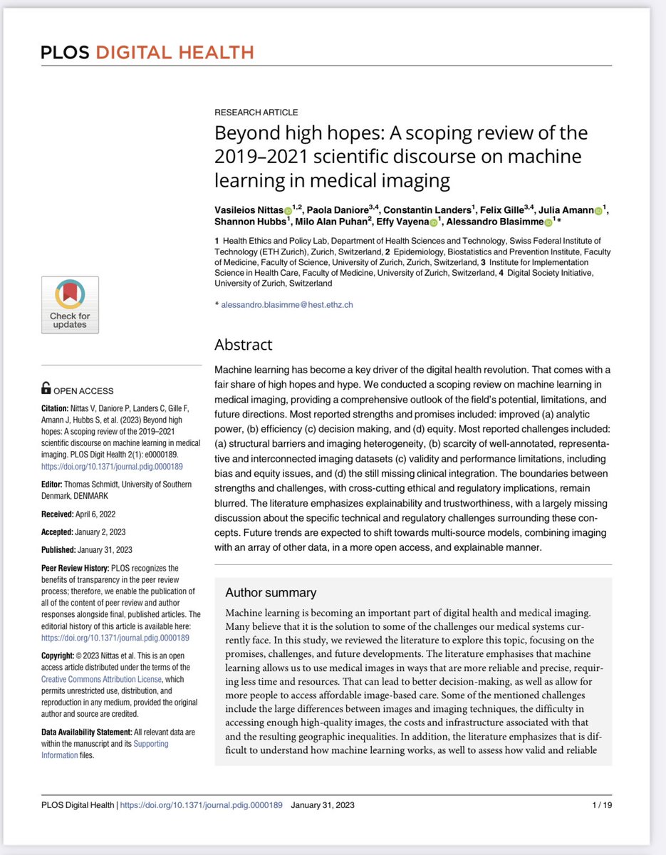 Vasilis Nittas, PhD π³οΈβπ (@vasilis_nittas) on Twitter photo π just out in <a href="/PLOSDigiHealth/">PLOS Digital Health</a>. Our review explores the current scientific discourse on #ML in medical imaging providing a comprehensive outlook on the fieldβs limitations and future directions!
<a href="/a_blasimme/">Alessandro Blasimme</a> <a href="/EffyVayena/">Effy Vayena</a> <a href="/ShannonHubbs1/">ShannonHubbs</a> <a href="/PDaniore/">Paola Daniore</a> <a href="/PuhanMilo/">Milo Puhan</a> <a href="/amannju/">Julia Amann</a> π just out in <a href="/PLOSDigiHealth/">PLOS Digital Health</a>. Our review explores the current scientific discourse on #ML in medical imaging providing a comprehensive outlook on the fieldβs limitations and future directions!
<a href="/a_blasimme/">Alessandro Blasimme</a> <a href="/EffyVayena/">Effy Vayena</a> <a href="/ShannonHubbs1/">ShannonHubbs</a> <a href="/PDaniore/">Paola Daniore</a> <a href="/PuhanMilo/">Milo Puhan</a> <a href="/amannju/">Julia Amann</a>