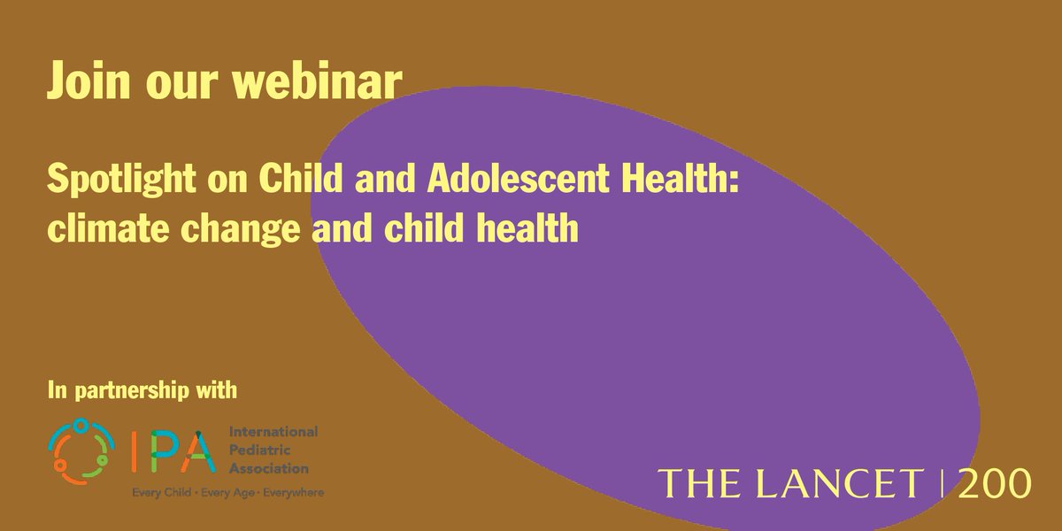 #ClimateChange is the biggest threat to child health. How can we work with young people in climate justice &amp; advocacy?

<a href="/hamaiyal/">Hamaiyal Sana</a> &amp; I will moderate a panel discussion on Feb 14, 13:00 GMT/08:00 EST

Register now: hubs.li/Q01z2J6k0

#Lancet200