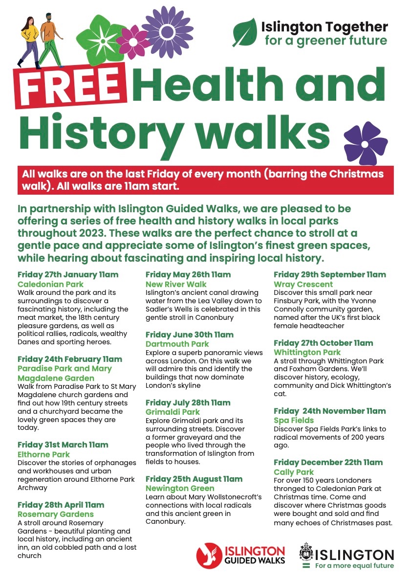 We're delighted to be working with Islington Council to run these gentler strolls in local parks each month. More details and booking:eventbrite.com/cc/islington-h…