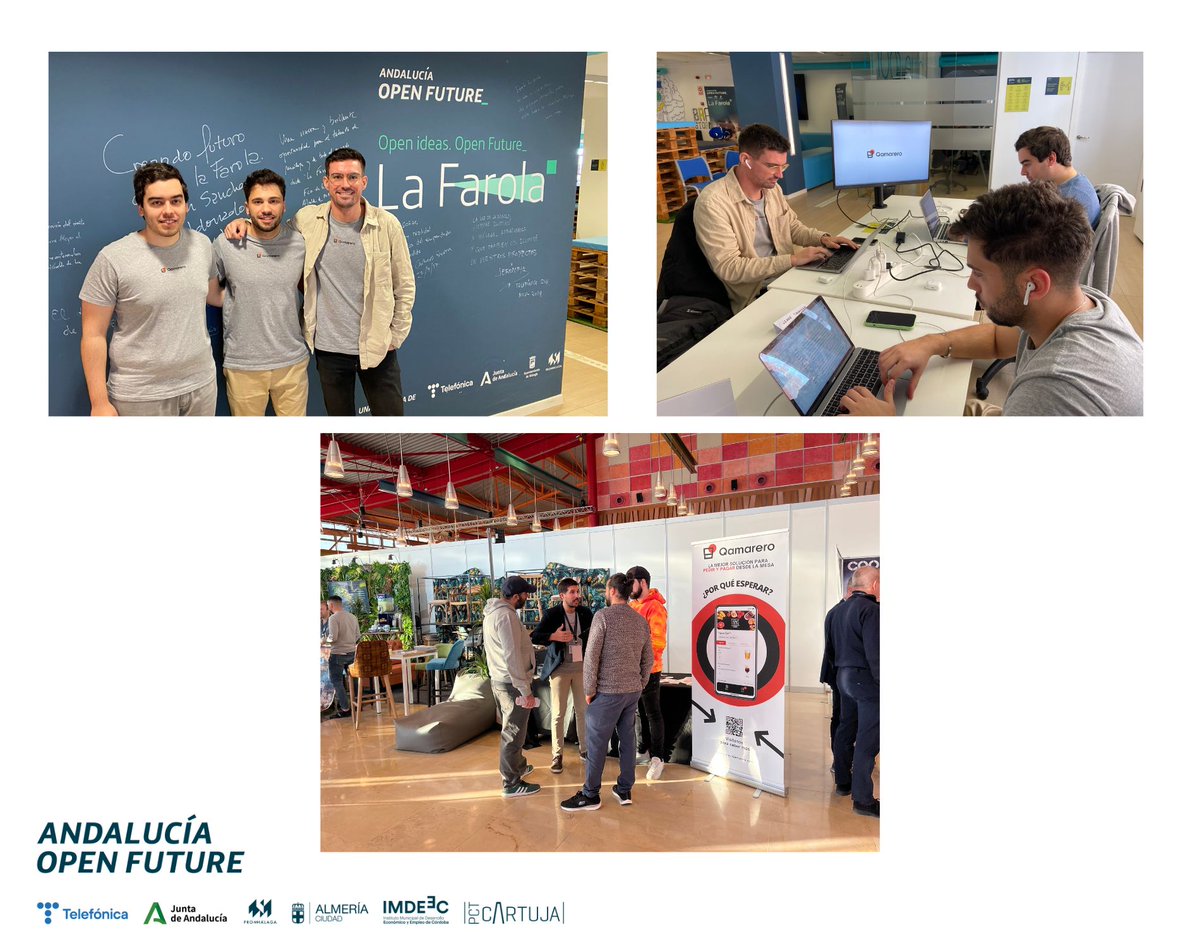 OpenFuture_And's tweet photo. Empezamos febrero a tope, junto con @Qamarero. Están alojados en nuestro Hub de Sevilla #ElCubo y esta semana con motivo de su presencia en el Bar Experience Málaga se desplazan a trabajar a nuestro Hub #LaFarola @OpenFuture_And. Ejemplo de sinergias de nuestra red. #SomosAOF 💪 https://t.co/vOO6Ryo0XJ