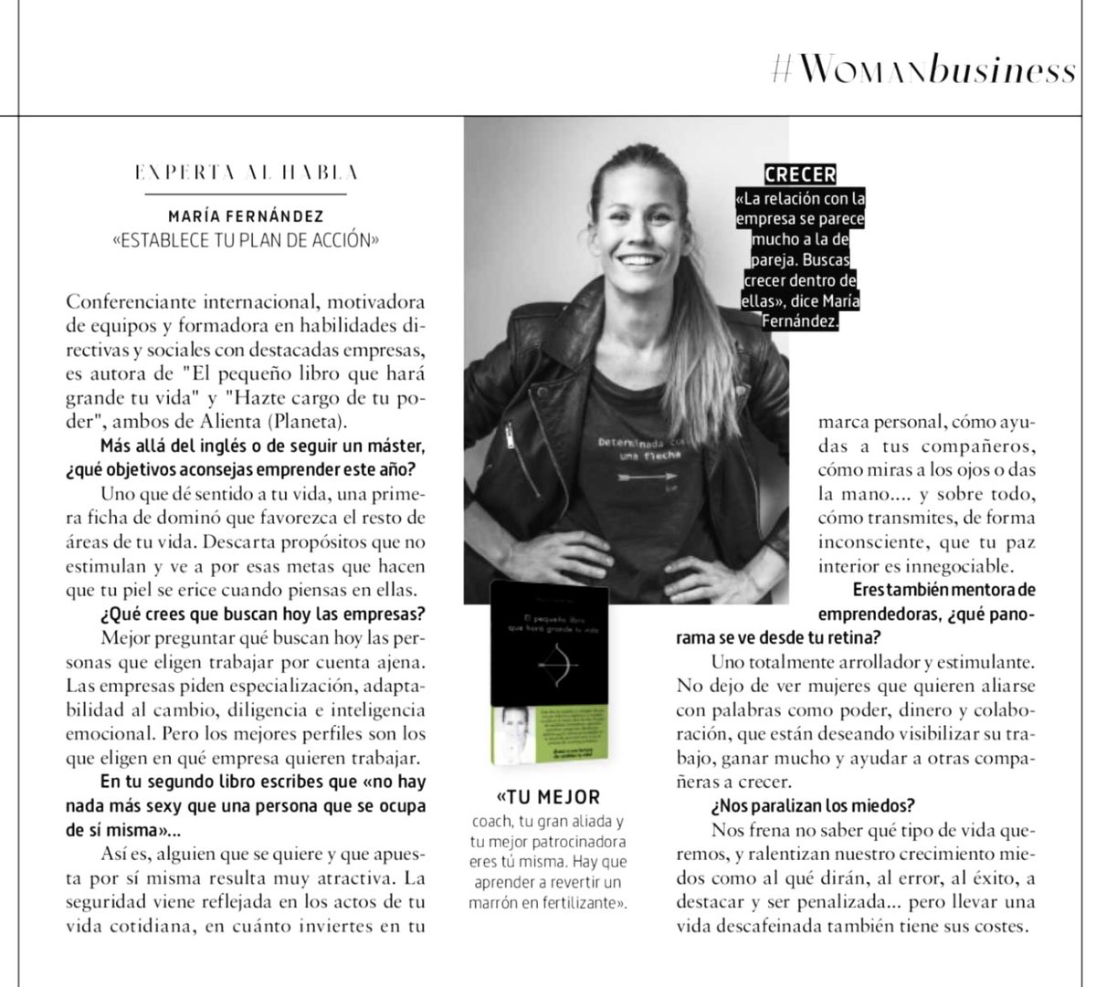 No te pierdas esta interesante entrevista en Woman a <a href="/Maria_FGF/">María Fernández</a>, autora de «El pequeño libro que hará grande tu vida» y «Hazte cargo de tu poder». 

¿Tienes la vida que quieres llevar? 🏹 

Aprovecha el nuevo año para trazar tu plan de acción. María sabe aconsejarte.