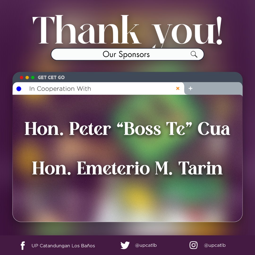 upcatlb's tweet photo. 𝗜𝗻 𝗰𝗼𝗼𝗽𝗲𝗿𝗮𝘁𝗶𝗼𝗻 𝘄𝗶𝘁𝗵:
Hon. Peter “Boss Te” Cua
Hon. Emeterio M. Tarin
First Catanduanes Electric Cooperative, INC.
Dr. Junel San Juan Labor
UPCATLB Alumni
Madlay Hardware
Cynlex Glass and Aluminum Supply
CTL Trading
#GetCETGo
#UPCATLB@29
#FromOneIskolarToAnother https://t.co/aJSoFj7LyS