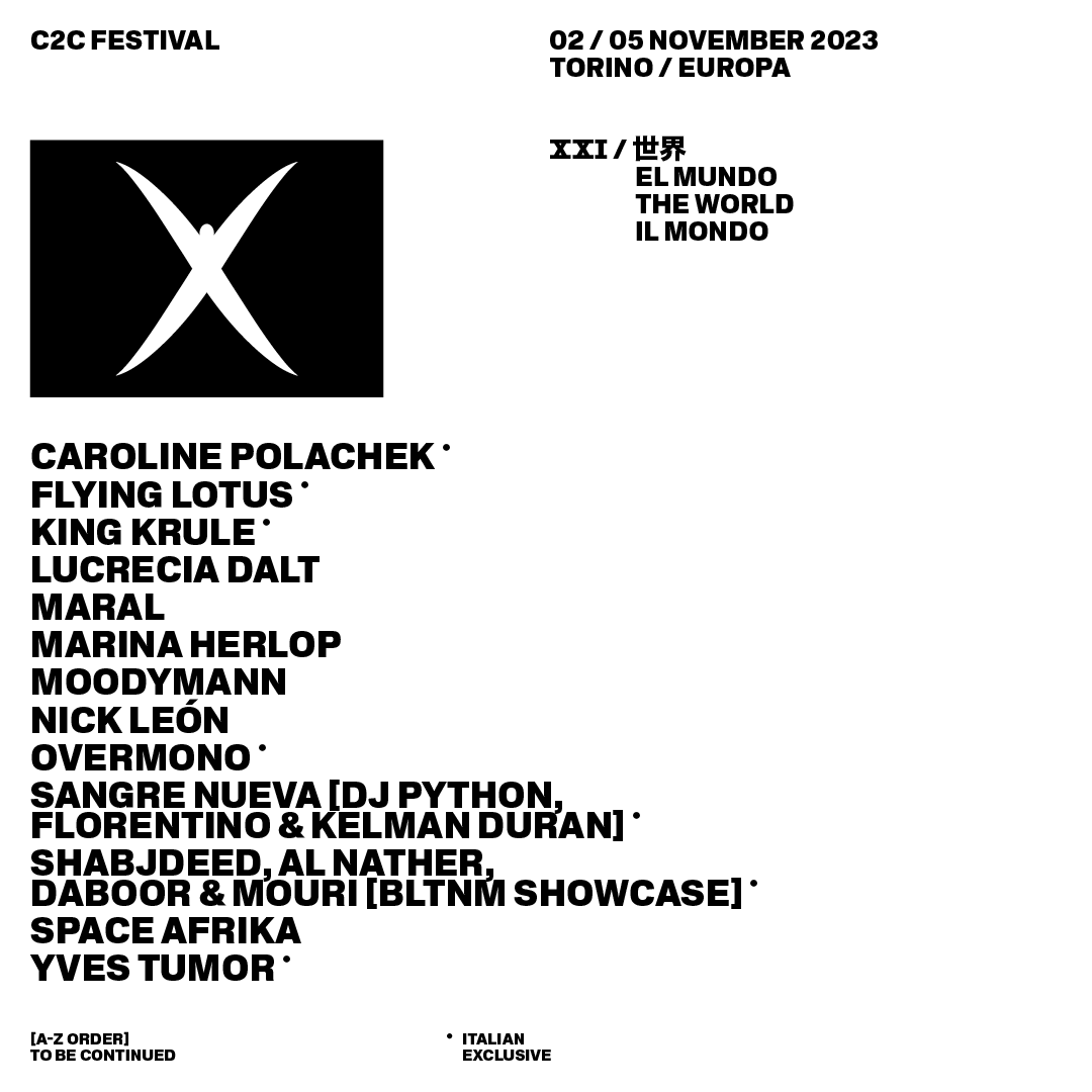 lindiependente's tweet photo. Ci vediamo al Club To Club
Tra i primi nomi nella line up di #C2C 2023 ci sono Flying Lotus, Yves Tumor, Caroline Polachek, King Krule, e uno showcase dell'etichetta palestinese BLTNM. La musica chiama a Torino. Info qui.
https://t.co/Zkxt4pC17x https://t.co/PPYkEoczx8