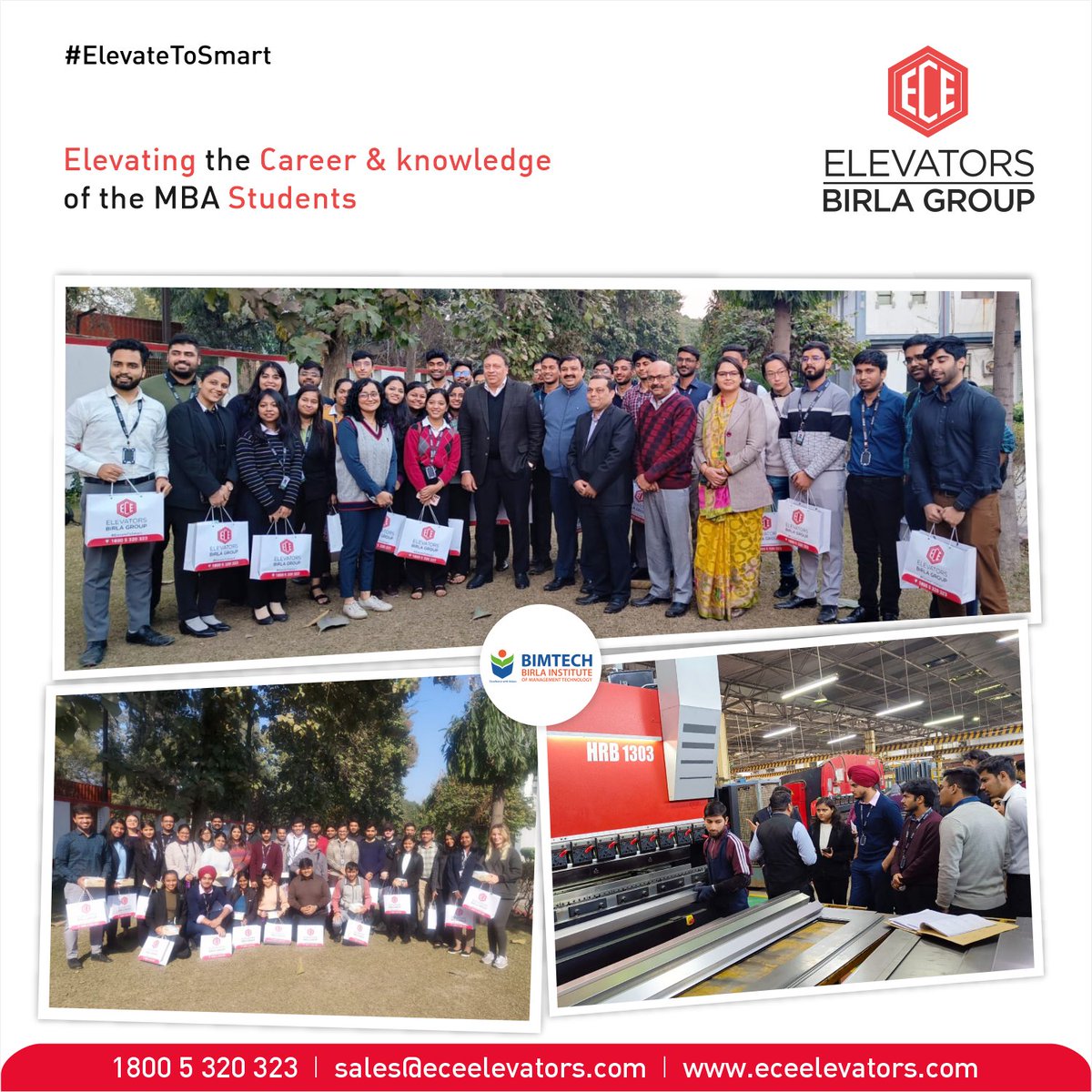 ECEElevators's tweet image. Elevating our future: Thrilled to host #MBA #students from #BIMTECH for an interactive and informative visit to our factory and HO. The students learned about our supply chain practices, production processes, cutting-edge technology offerings,(1)