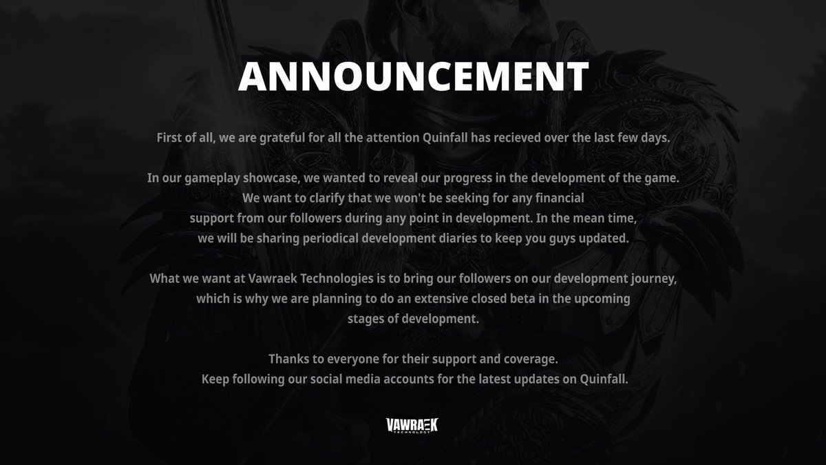 Vawraek's tweet photo. IMPORTANT ANNOUNCEMENT 📢 https://t.co/qX6DrBoqhJ