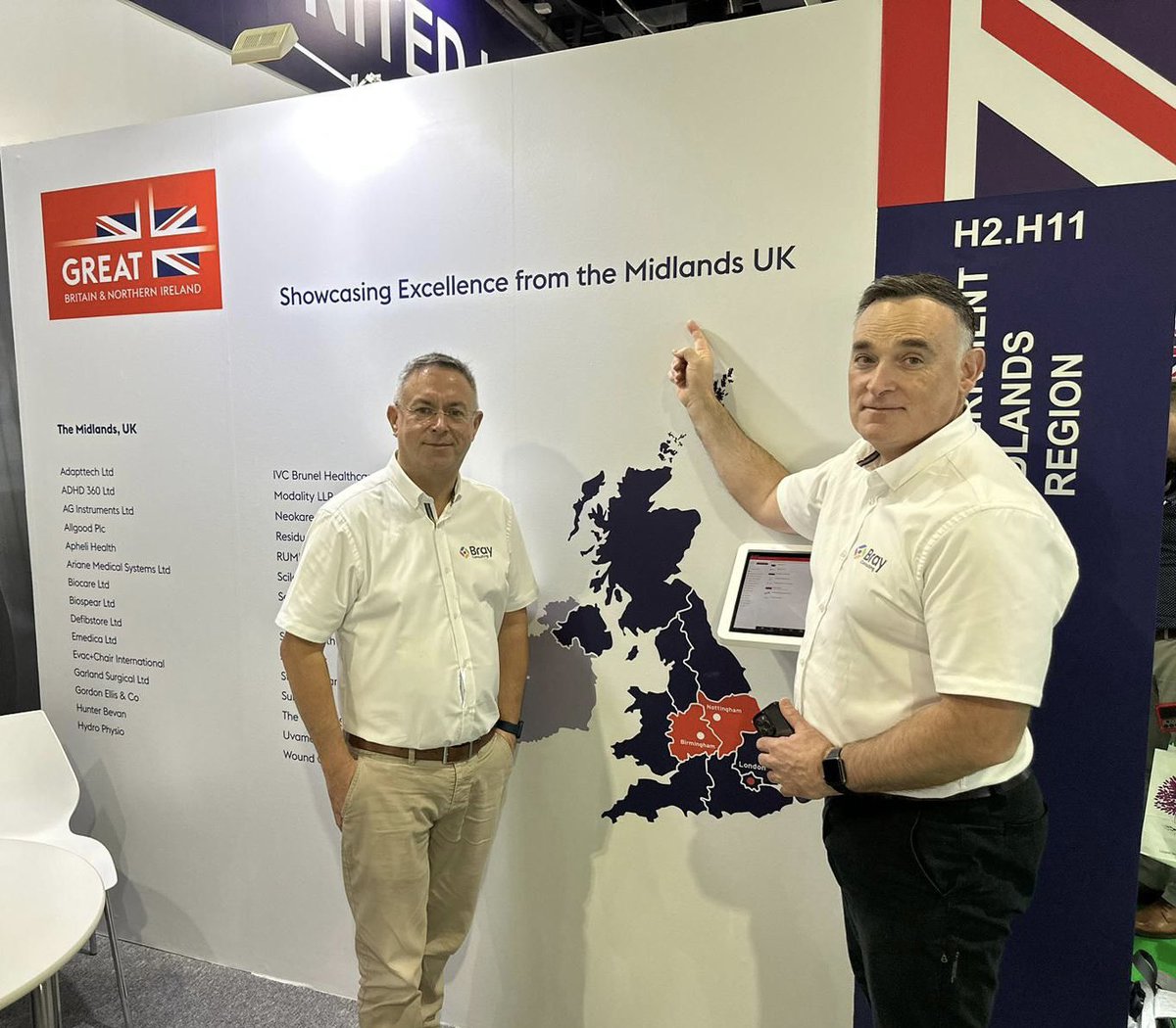 Day 3 at the @Arab_Health Exhibition  in #Dubai and Steve and Simon are helping showcase excellence from the Midlands region. 
#arabhealth2023 #exportingisgreat #arabhealth #westmidlands #shropshire