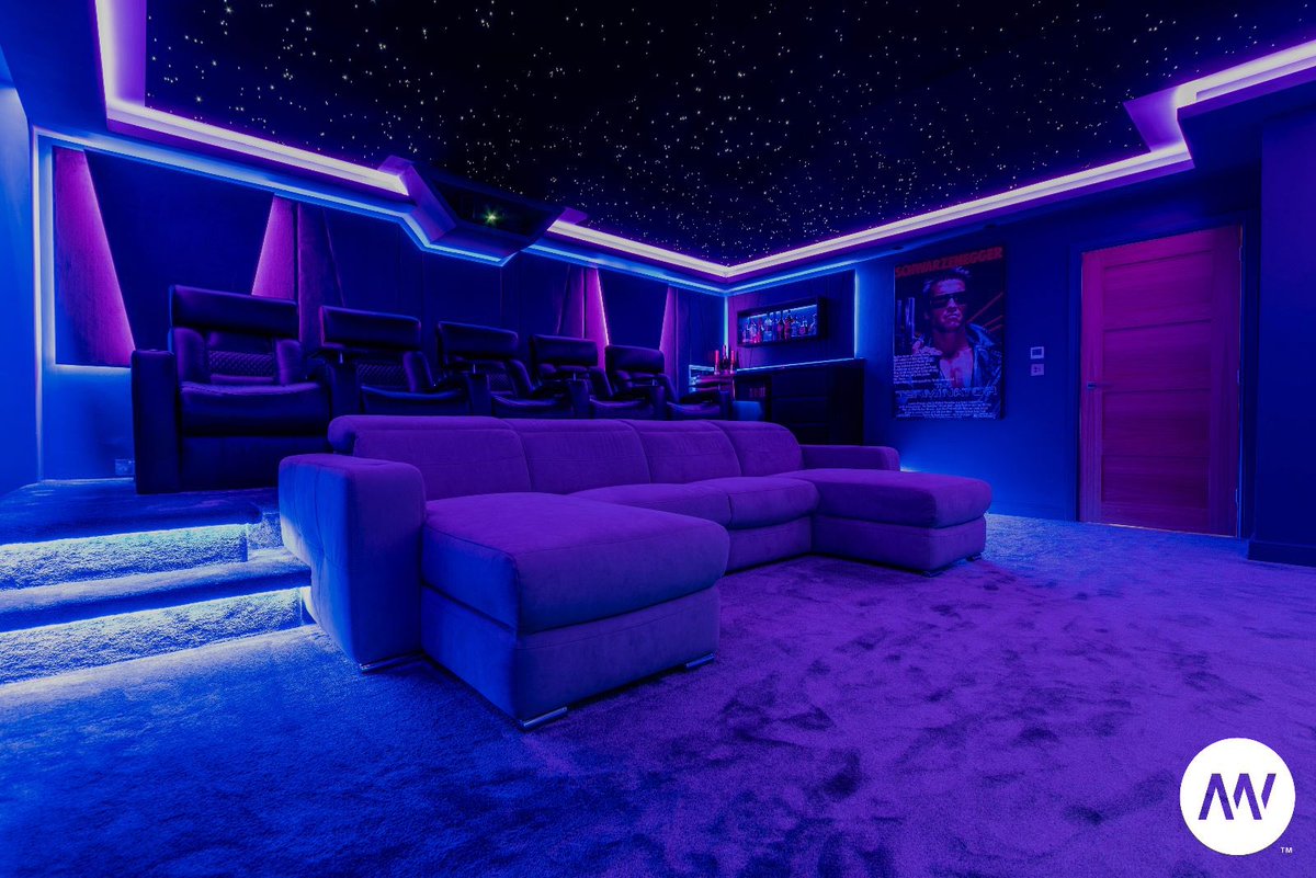 ModusCinemas's tweet photo. How amazing is this DMX colour changing LED lighting?!💡

It goes around the panelling, steps and coffers of this bespoke cinema room and can be set to any desired colour combo to instantly change the atmosphere.

#homecinemaroom https://t.co/XLLDhKzyRX