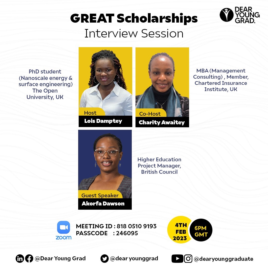 It’s a new month and here’s our subtle way to reminding you not to miss out on GREAT scholarships.
Sign up using this :forms.gle/k6Yz1K6WQJNi5g…

Share,comment and like
#Scholarships #GreatScholarships #Dearyounggraduate