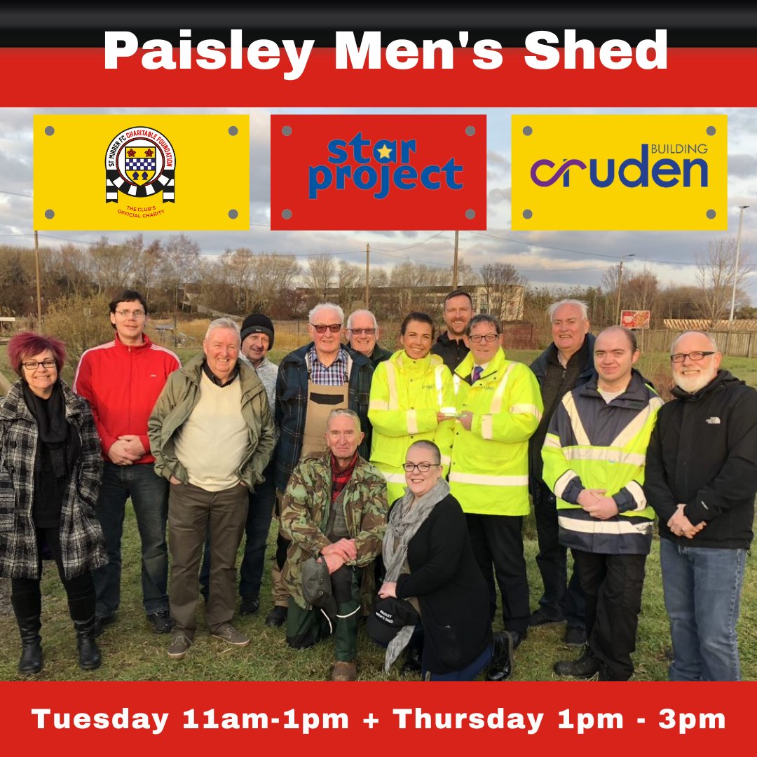 SMFC_CF's tweet photo. Paisley Men’s Shed

A space for men to meet, talk, exchange knowledge,
and learn new skills 🤝

Meeting every Tuesday 11am-1pm and Thursday 1pm-
3pm

For info, email
paisleymensshed@star-project.org.uk 📧

@PaisleyMensShed @saintmirrenfc @stmirrenwfc
 @KibbleCharity @smisatrust https://t.co/xcu2T8YaiI