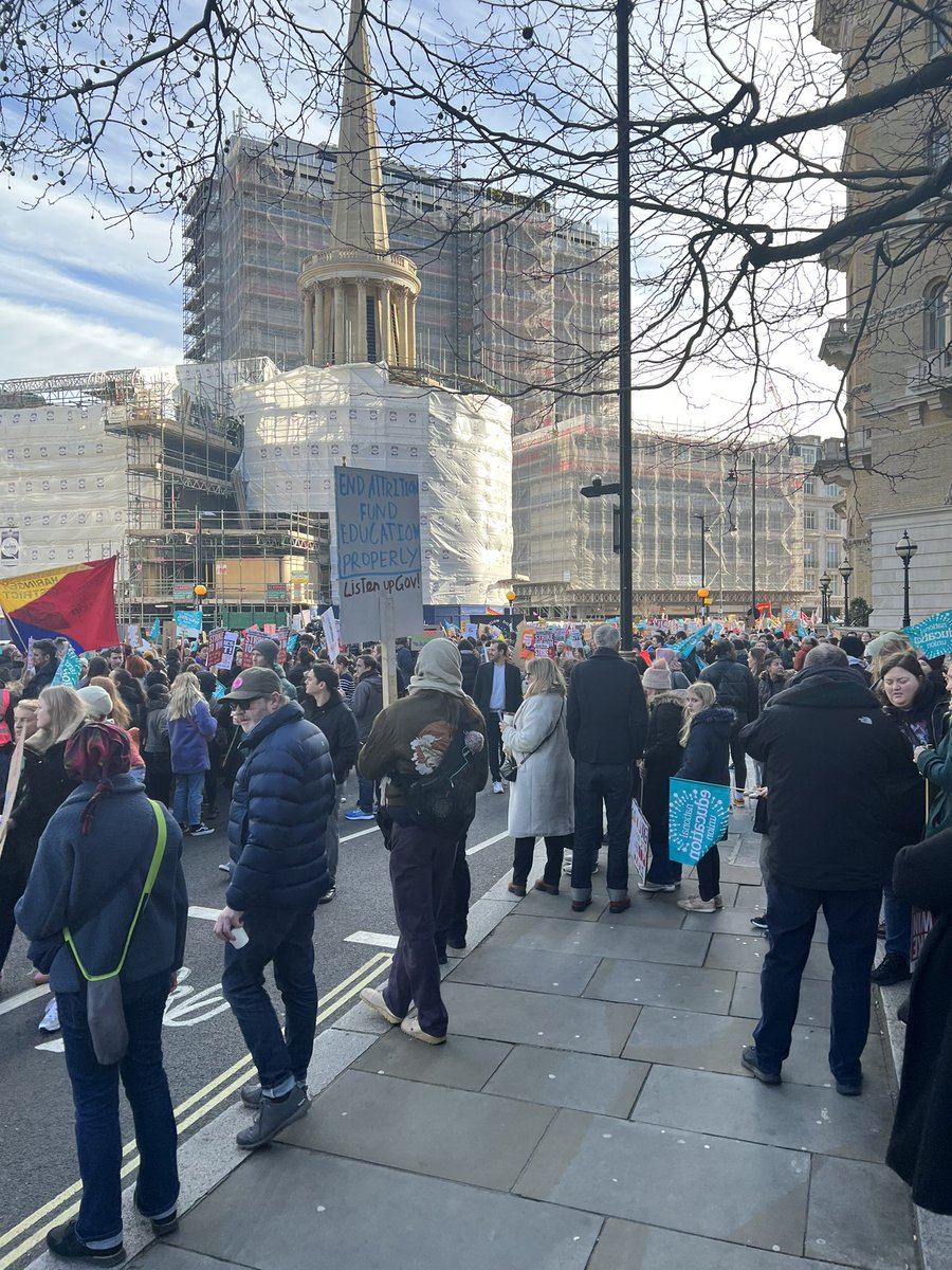 Electric atmosphere at the NEU march in Central London. Huge turnout of teachers wanting to #SaveOurSchools