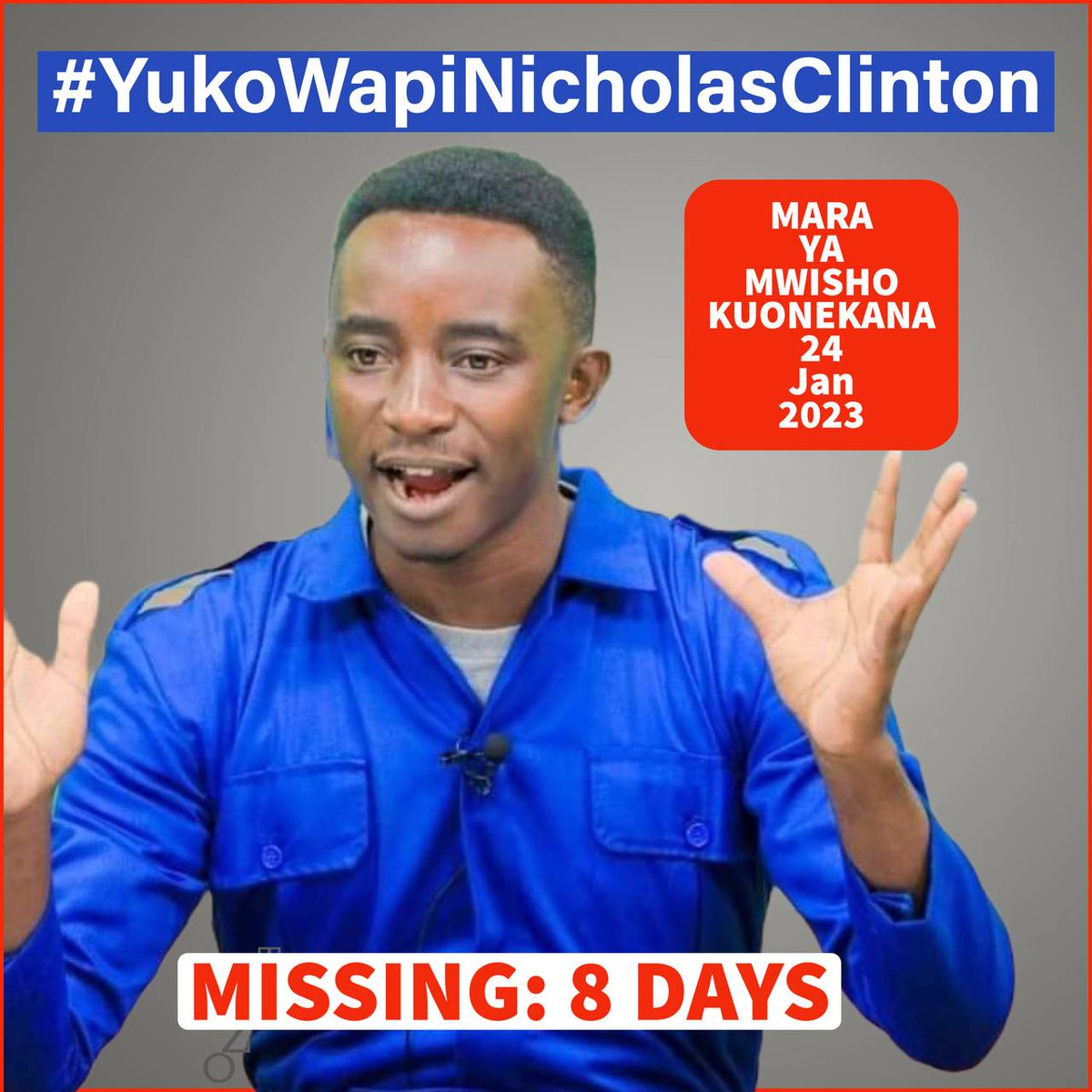 DavidMfugwa2's tweet photo. Nini kimemkuta Nicholas? Alikuwa mkoasoji mkubwa wa serikali na alipinga mchakato wa kuvuruga chama cha NCCR Mageuzi ! #YukoWapiNicholasClinton #ChangeTanzania https://t.co/gGYNwntROY