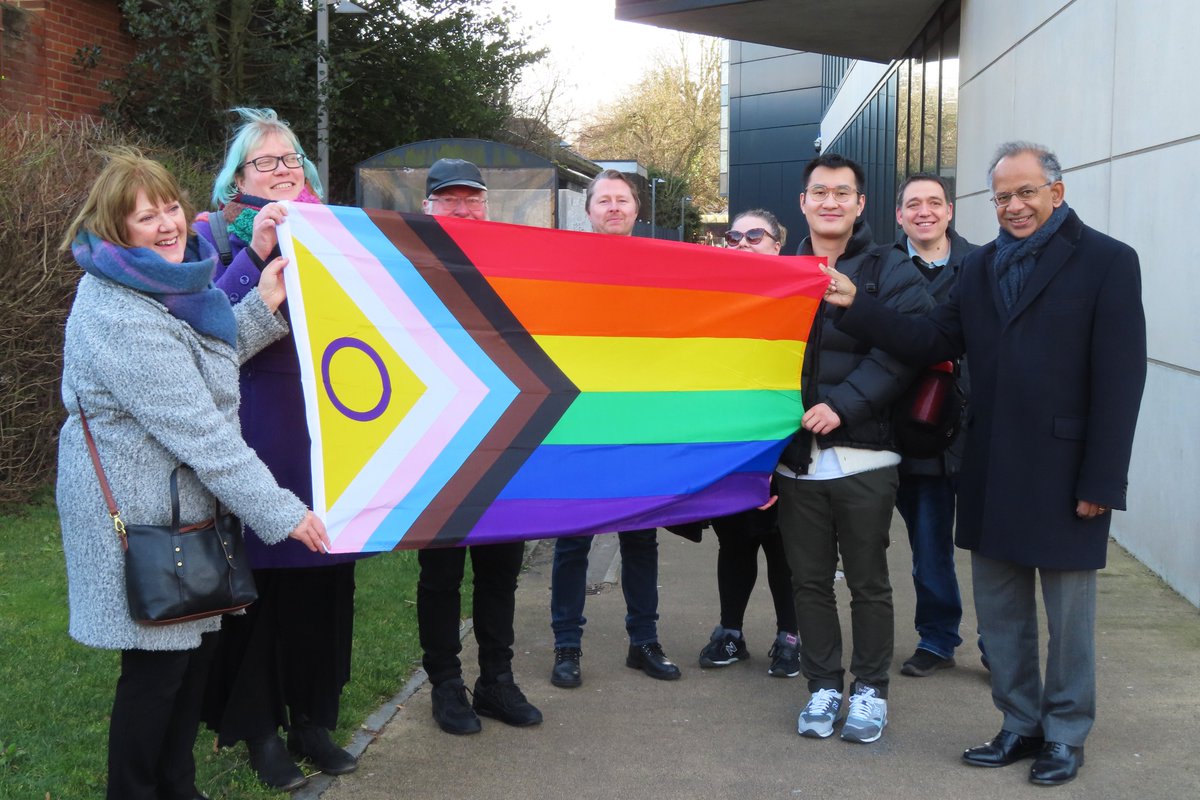 #CCCUProud to fly the Intersex-Inclusive Pride flag outside the Augustine House building.