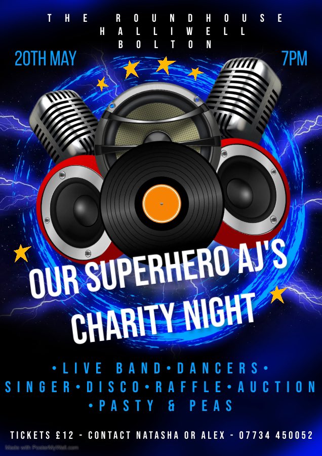 AJFCommercial's tweet photo. π« CHARITY NIGHT π«
On 20th May we will be hosting our annual #charitynight for AJ raising funds for @ChectUK and @OfficialBWITC We raised an amazing Β£4,200 last year! If anyone would like tickets, please get in touch!
#chect #bwitc #bwfc #boltonwanderers #charity #cancer #trust https://t.co/mMLyCilOgq