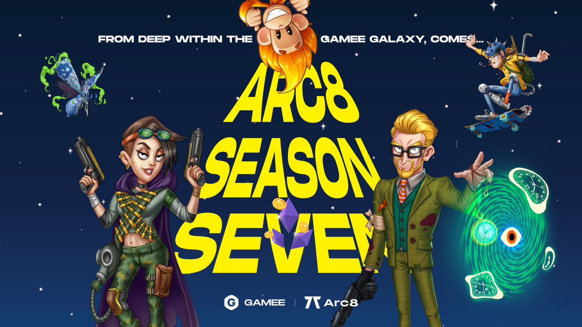 ARC8App's tweet photo. Main-Season 7 is here!🔥
Compete and climb the ranks in Arc8 to get a piece of the 4.5M $GMEE prize pool 🤩

Stay tuned to find out what’s going on with @azarusio, @Planetix0, @Karmaverse_io and @BenjiBananas 👏

Good luck!▶️https://t.co/iVncO8eKIp https://t.co/a4AmhIebSJ