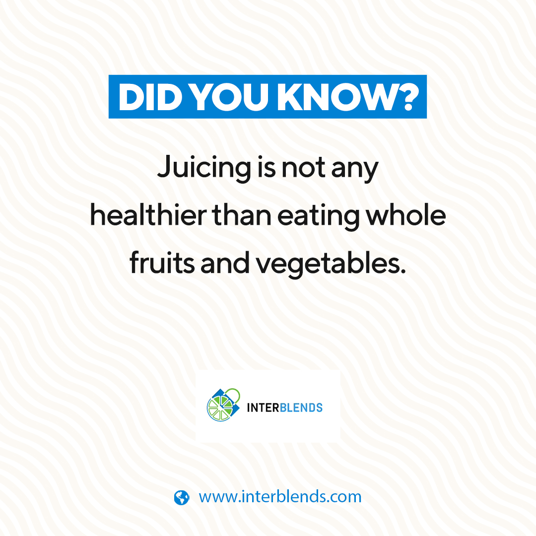 Juicing is not any healthier than eating whole fruits and vegetables.
.
.
𝐒𝐡𝐨𝐩 𝐍𝐨𝐰: interblends.com
.
.
#interblends #portableblender #blender #juicer #vitamerblender #smoothie #portable #chopper #portablejuicer