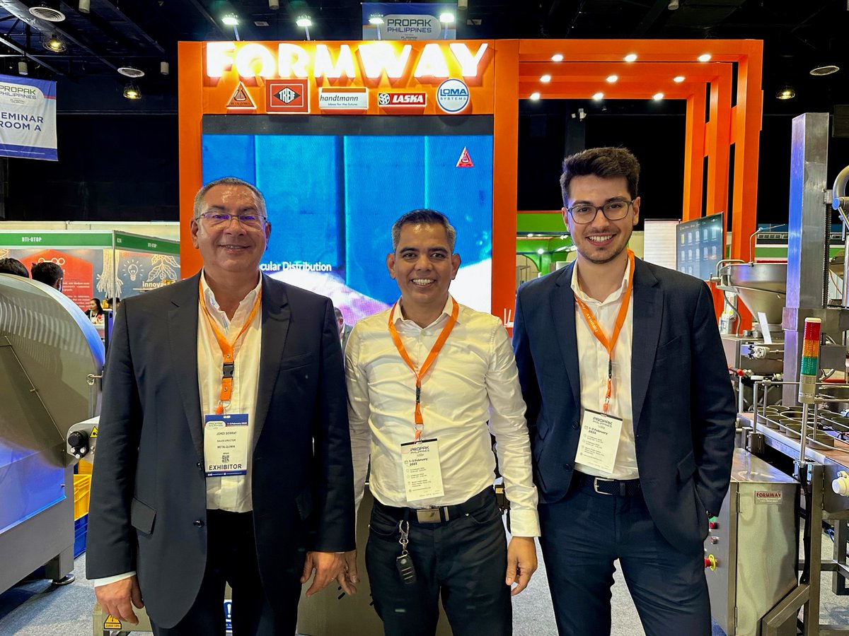 MetalquimiaNews's tweet photo. Excellent first exhibition day in @propakphil with our agent FORMWAY. Don't miss booth No. C7 where you can see our equipment and processes for meat &amp; alt-meat products, with the most modern processing technologies. 1-3 Feb, WTC Metro Manila, Pasay City @SerratJordi @MarcLagares https://t.co/81HLBR3tng