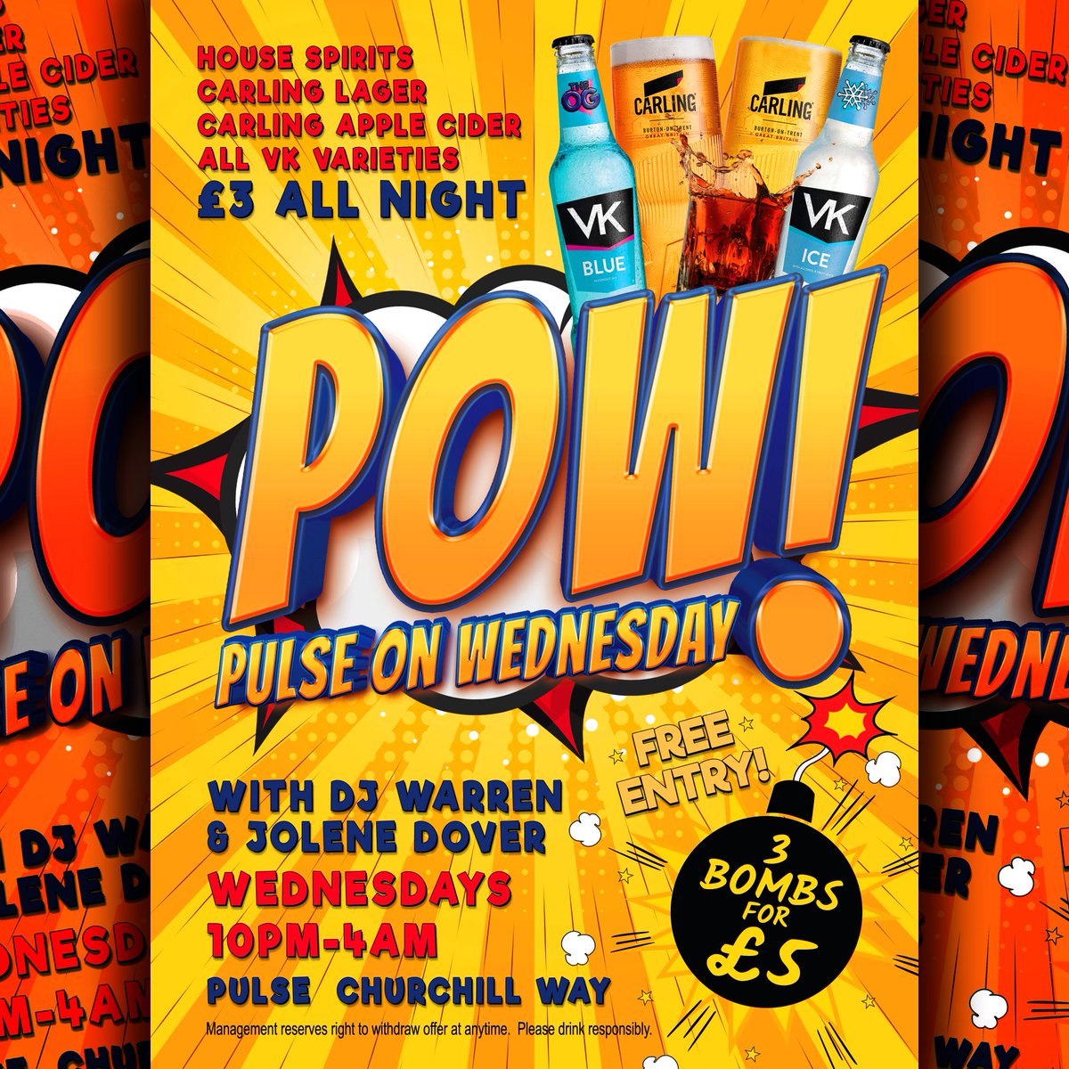 POW! is back tonight!!!  With all your favourite offers, plus DJ Warren and a special late night show from <a href="/jolenedover/">Jolene Dover</a>