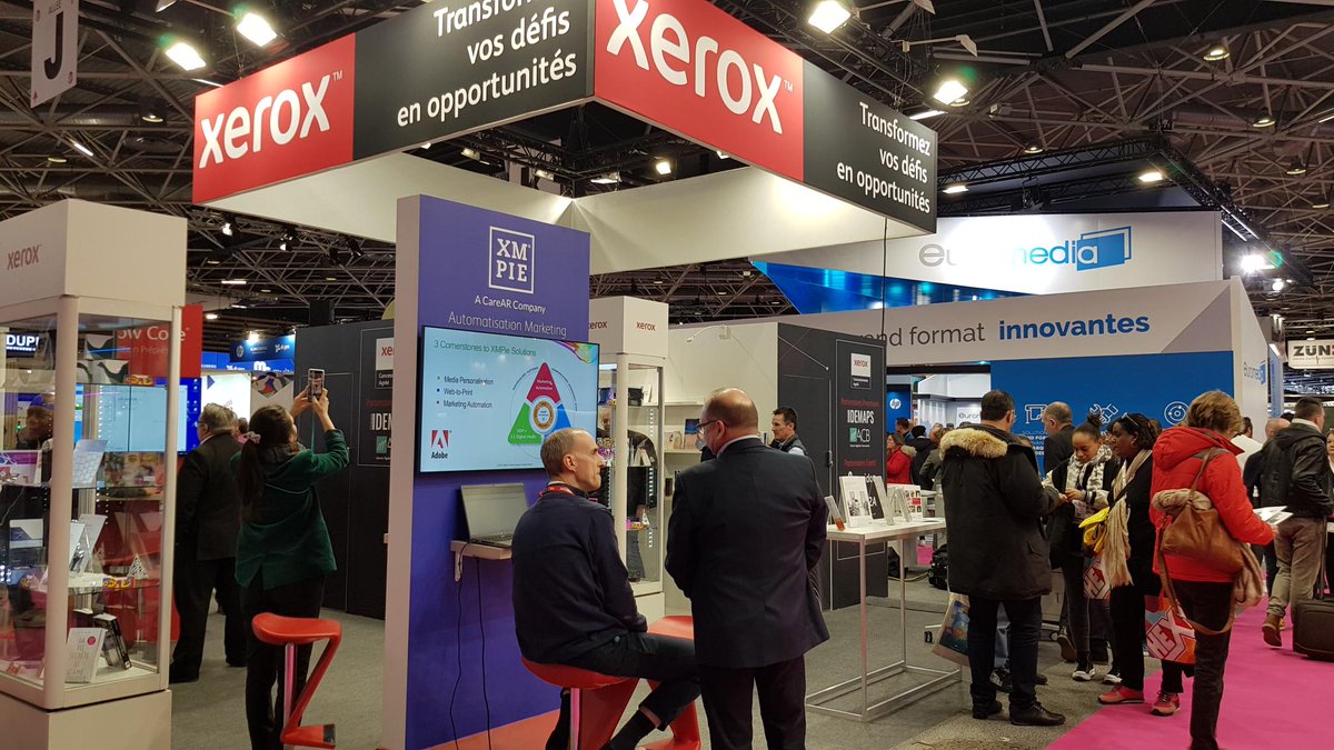 XMPie's tweet image. This week we're delighted to be with #Xerox at @Salon_CPrint in France talking #PrintPersonalization #VisualCommunication #MarketingAutomation!