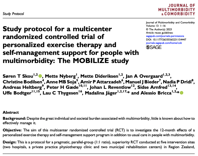 MobilizeDk's tweet image. 🥁 New milestone achieved for the @MobilizeDk project.

The RCT protocol paper is out 👇

Have a look at what we&apos;re doing!

#exercisetherapy #selfmanagement #multimorbidity

journals.sagepub.com/doi/10.1177/26…