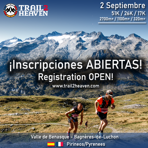Trail2Heaven's tweet photo. 📣 ¡INSCRIPCIONES ABIERTAS! - Trail 2 Heaven - 10ª edición
🇫🇷🇪🇸 ¡La transfronteriza del Pirineo!
👉 https://t.co/ByqBMSmFU4
🔴 Sólo 350 dorsales por distancia
📍 Trail 2 Heaven - 51K/2700m+
📍 Glaciar Trail 2 Heaven - 26K/1000m+
📍 Trail &amp; Walk 2 Heaven - 17K/320m+ https://t.co/wgINVLRcfB