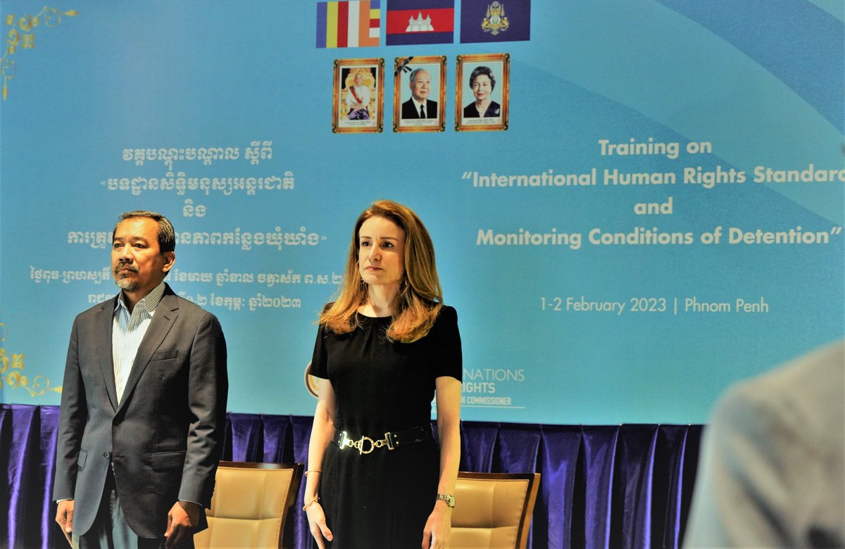 OHCHR_Cambodia's tweet photo. @OHCHR_Cambodia and 𝐂𝐚𝐦𝐛𝐨𝐝𝐢𝐚𝐧 𝐇𝐮𝐦𝐚𝐧 𝐑𝐢𝐠𝐡𝐭𝐬 𝐂𝐨𝐦𝐦𝐢𝐭𝐭𝐞𝐞 (#CHRC) together held a training on "𝐈𝐧𝐭𝐞𝐫𝐧𝐚𝐭𝐢𝐨𝐧𝐚𝐥 𝐇𝐮𝐦𝐚𝐧 𝐑𝐢𝐠𝐡𝐭𝐬 𝐒𝐭𝐚𝐧𝐝𝐚𝐫𝐝𝐬 𝐚𝐧𝐝 𝐌𝐨𝐧𝐢𝐭𝐨𝐫𝐢𝐧𝐠 𝐂𝐨𝐧𝐝𝐢𝐭𝐢𝐨𝐧𝐬 𝐨𝐟 𝐃𝐞𝐭𝐞𝐧𝐭𝐢𝐨𝐧". 
@UNHumanRights https://t.co/4cTwam7fFQ