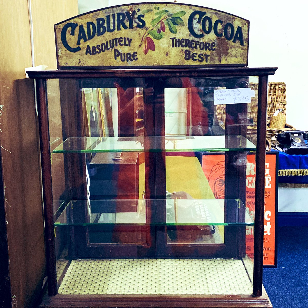 A new dealer is unpacking this morning with some gems like this early 1900’s Cadbury’s shop cabinet. #cadburyscabinet #cadburys #cadburyschocolate #shopdisplay #oldshop #counterdisplay #newdealer #astraantiquescentre #hemswell #lincolnshire