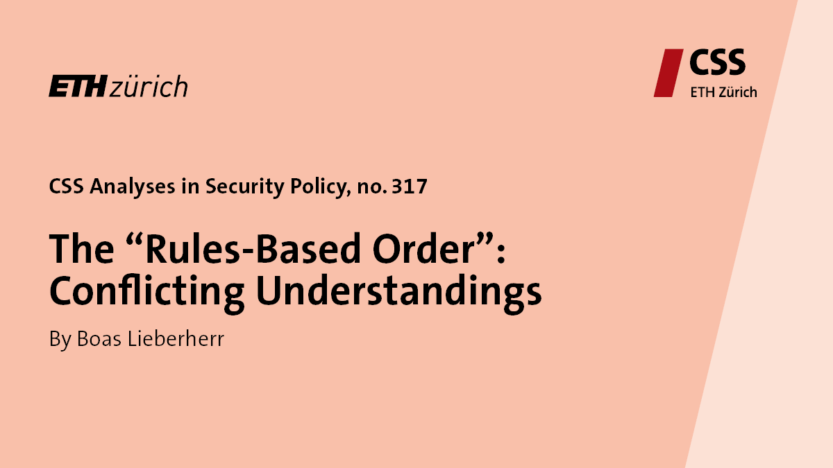 Advocacy for a rules-based order has come to define various foreign policies. The question is if it can contribute to a common understanding of rules, norms &amp; institutions that should govern international relations, says <a href="/BoasLieberherr/">Boas Lieberherr</a> in his #CSSAnalyses css.ethz.ch/content/dam/et…