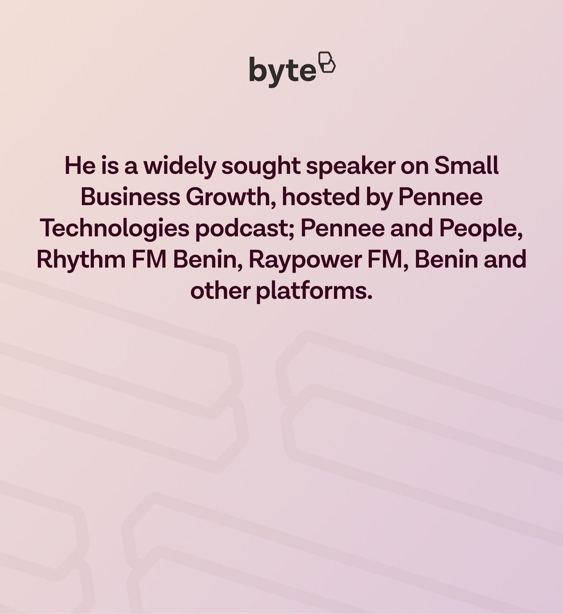Meet @InnocentKenO a Microbiologist now playing in the interior decoration and design space. 

He is the Director of Business Operations at @KenearthPartner where he leads the transformation of living spaces into luxurious wonder.

#joinbyte #businessowners #Businessspotlight