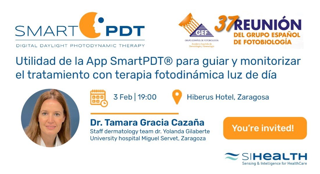 siHealth's tweet photo. @aedv_es We are ready!!. Visit Booth 8, request a live demonstration and also take part in the talk “Utilidad de la app #SmartPDT® para guiar y monitorizar el tratamiento con terapia fotodinámica de luz de día”.

See you soon!! https://t.co/7W9OW2YFln