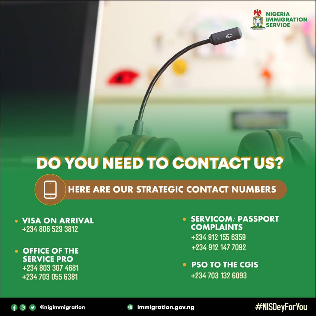 If you have any complains or information about passport contact this number.#NISDeyForYou