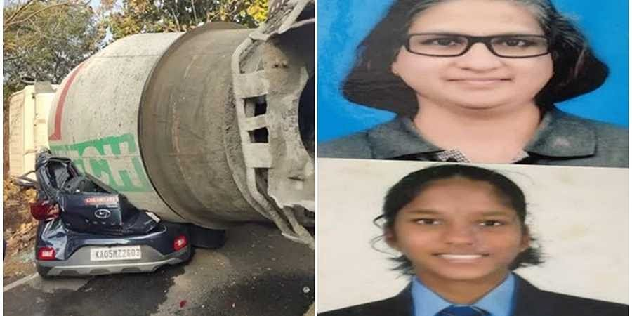 HateDetectors's tweet photo. A concrete mixer lorry lost control & fell on top of a car near #Doddi in #Balamara near #Bannerghatta, killing mother & daughter.
Deceased were as Gayatri Kumar (47) & Samatha Kumar (16). Lorry was coming at high speed at turn lost control & fell on top of the car.
#Bengaluru https://t.co/pudVkaDvbj