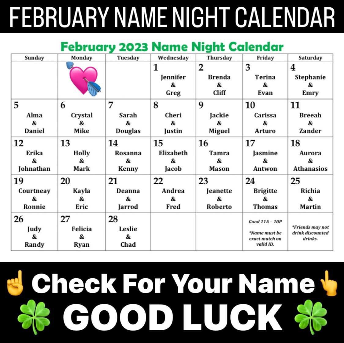 TheGoosesAcre1's tweet photo. Feeling LUCKY? 🍀
#Drinks & #Drafts
@TheGoosesAcre1
$.25 #WellDrinks🥃
10oz #Domestics🍺
If your name appears on
our #NameNightCalendar
Name must be an exact match
w/your 21+ valid ID/Passport
Only named party is eligible
Good only on the date name is listed from 11AM-10PM https://t.co/X7a5e9Rth4