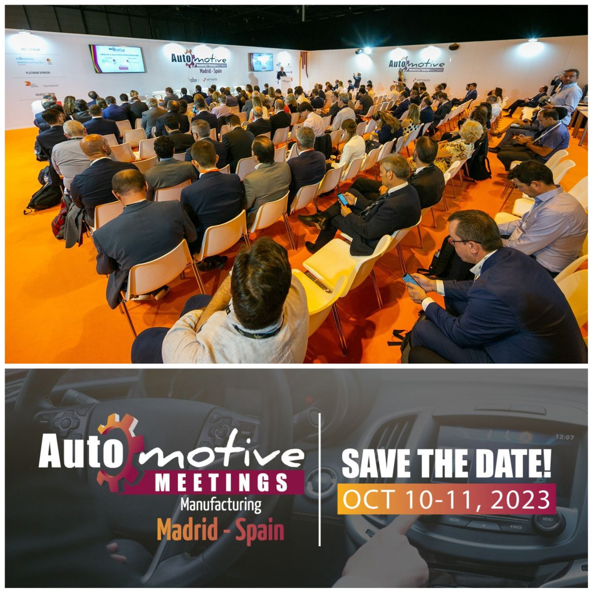 sernauto's tweet photo. 💡🚘⚙️¡Vuelve Automotive Meetings Madrid!
🗓️10 y 11 de octubre🚏Ifema #AMMMadrid
🔸Organizado por Advanced Business Events con la colaboración de @sernauto.
🔸Objetivo: España, hub líder en tecnología e innovación para la automoción y movilidad
📰👉🏽https://t.co/vrLflCcWfE https://t.co/yl6QxZPjrF