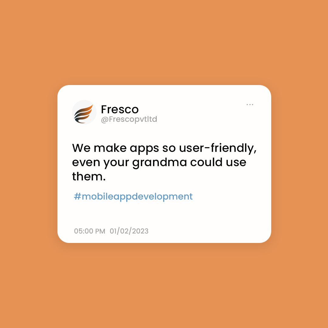 frescopvtltd's tweet image. Leverage our expertise in mobile app development to achieve your business goals.
Contact Us!
#mobiledevelopment #mobiledesign #developershumor #userfriendlyinterface #itcompany #appdevelopment #trending #fresco