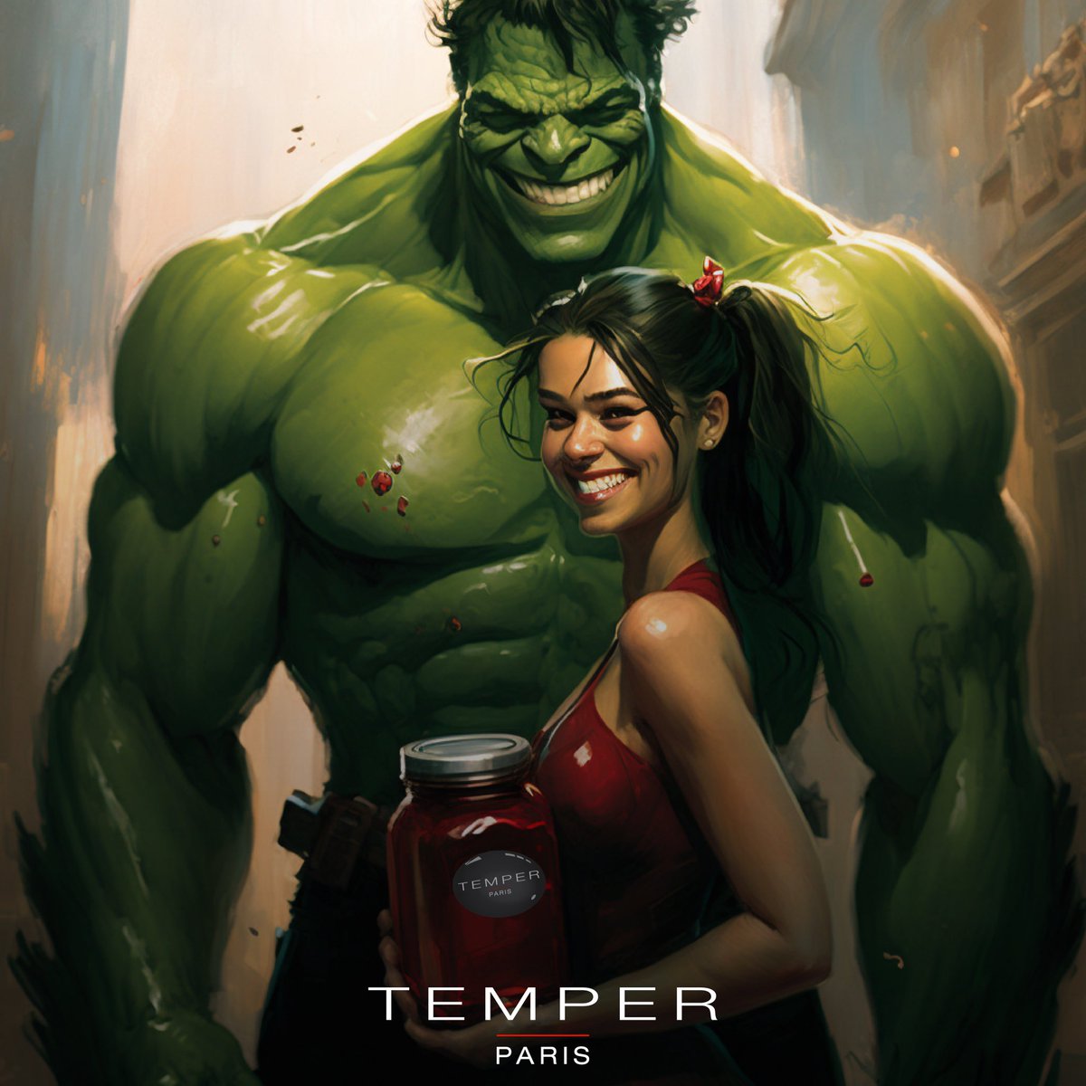 TemperParis's tweet photo. On avait jamais vu l’ami Hulk aussi content! 🥳🥂🕺🏻 Le Gloss Temper… le baume à lèvres à prendre ou à lécher! Disponible sur le site https://t.co/gWaffOum20 #madeinfrance #loveisall #plaisir #glosstemper https://t.co/dj1W83gWrC