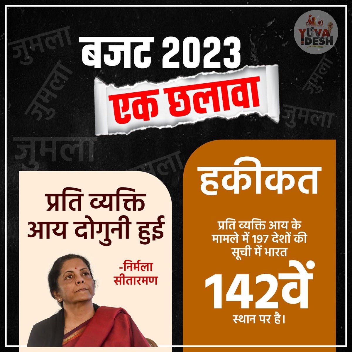 Adv_NareshMeena's tweet image. #Buget2023 - एक छलावा