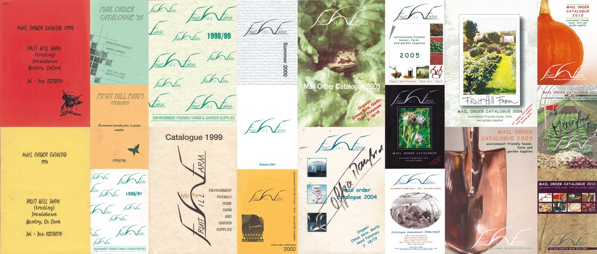 Fruit Hill Farm is celebrating 30 years in business! Have a look back at how Fruit Hill Farm was started and how it has grown into the business it is today. fruithillfarm.com/info/2023/02/f…
#FarmingSuccess #organic #organicagriculture 
Here is a collage of catalogue covers over the years