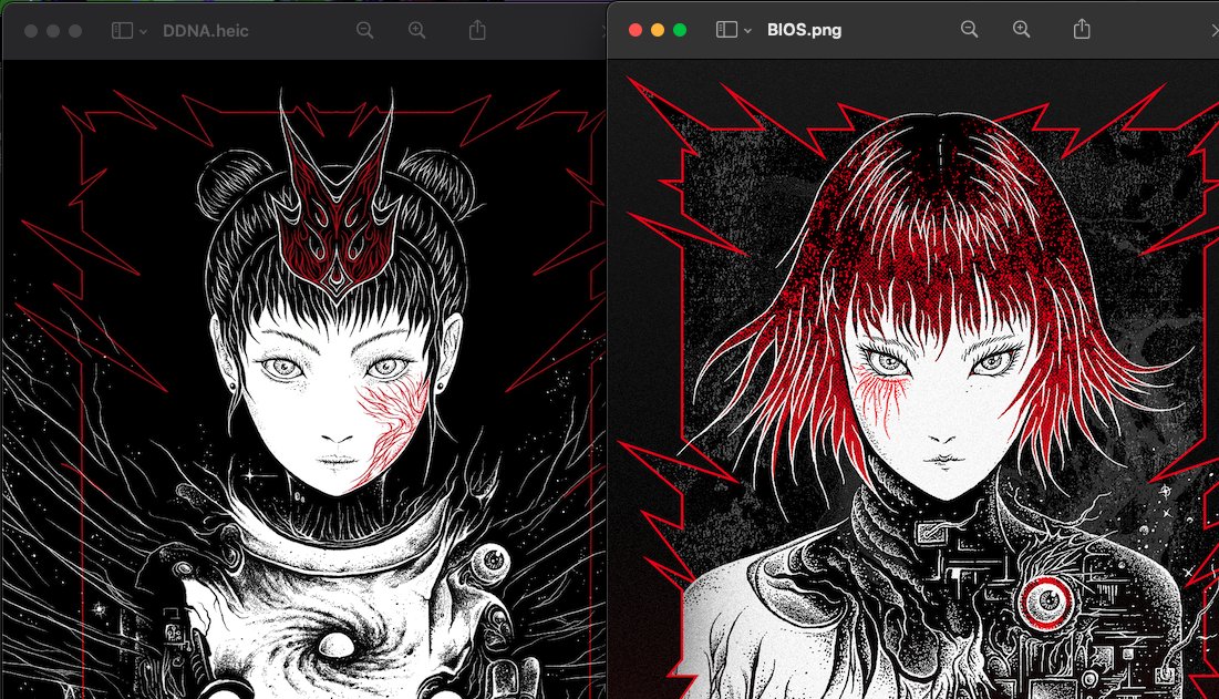 Loudsonic's tweet image. GM! a sneek peak of my upcoming drop, beyond traditional and modern art technique..
Named em as #CollaborativeIntelligence #WIP