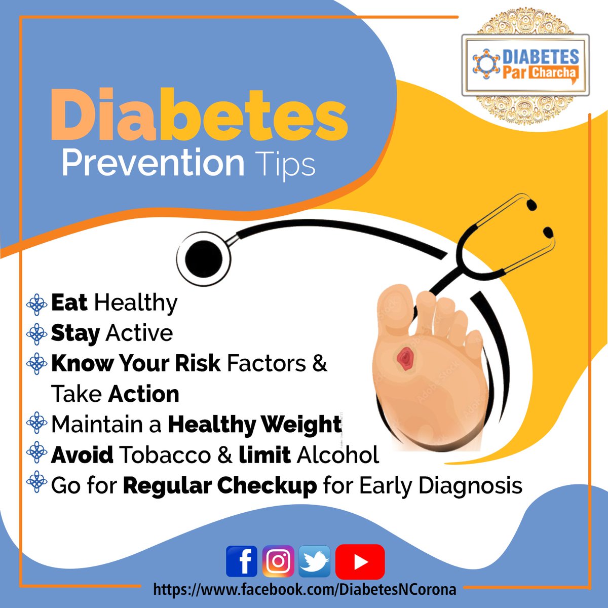 Diabetesparchar's tweet photo. Yes! You can prevent or delay Type 2 Diabetes with proven, achievable lifestyle changes—such as losing a small amount of weight and getting more physically active—even if you’re at high risk.
#diabetesawareness #diabetesmilletus #bestendocrinologistsofindia #diabetestreatment https://t.co/0x1YYaYGBi
