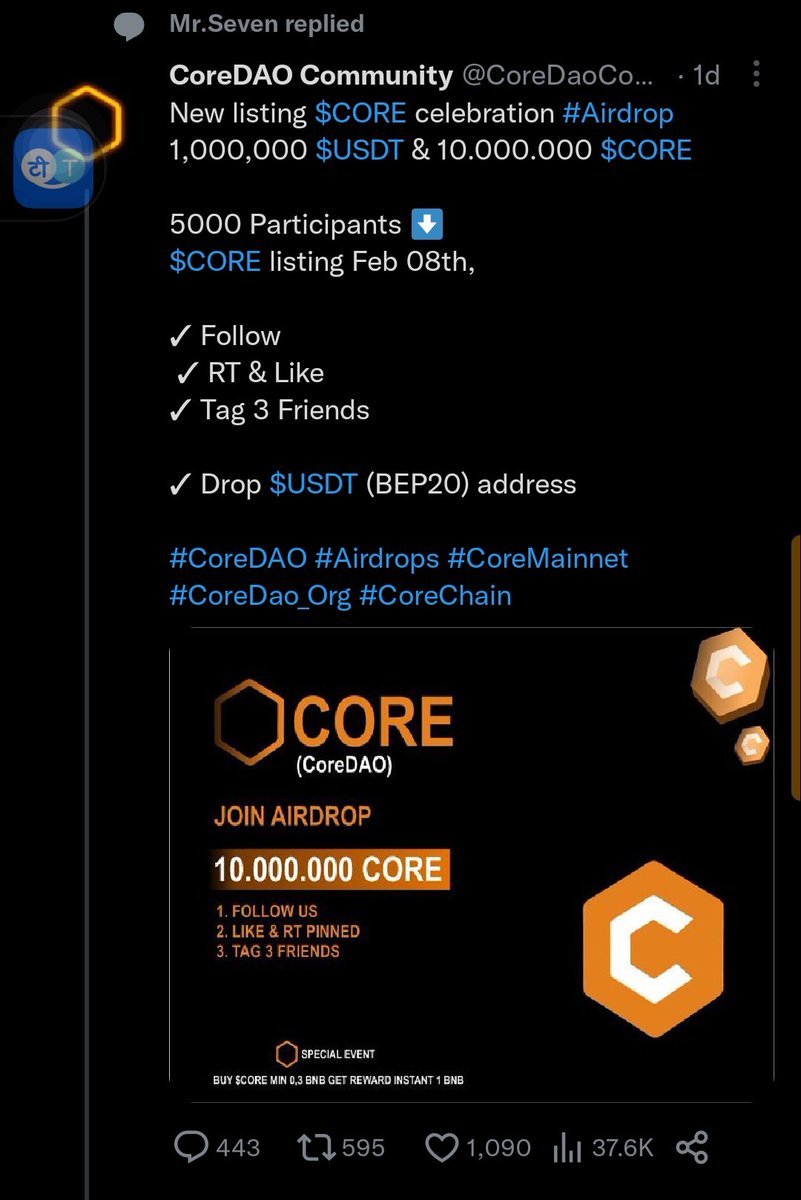 Kindly retweet this information to everyone.. this tweet account is fake 🤥 is a scam account don't follow it it.. if you follow better unfollow or you will be getting fake updates about core.. is a scam and  fake account please 🙏