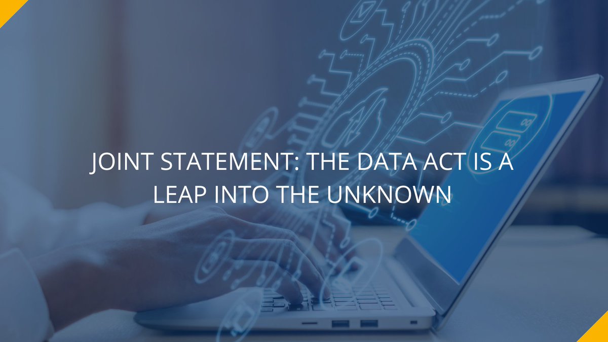 cecimo's tweet photo. CECIMO, alongside 29 other 🇪🇺 Associations, has signed a joint statement on #DataAct hereby urging the EU policymakers to accelerate on this pivotal 📜 in order to enable #innovation and maintain the EU #competitiveness.

🔎Read the full statement: https://t.co/6ysAo3lFmD https://t.co/t82rE0JChS