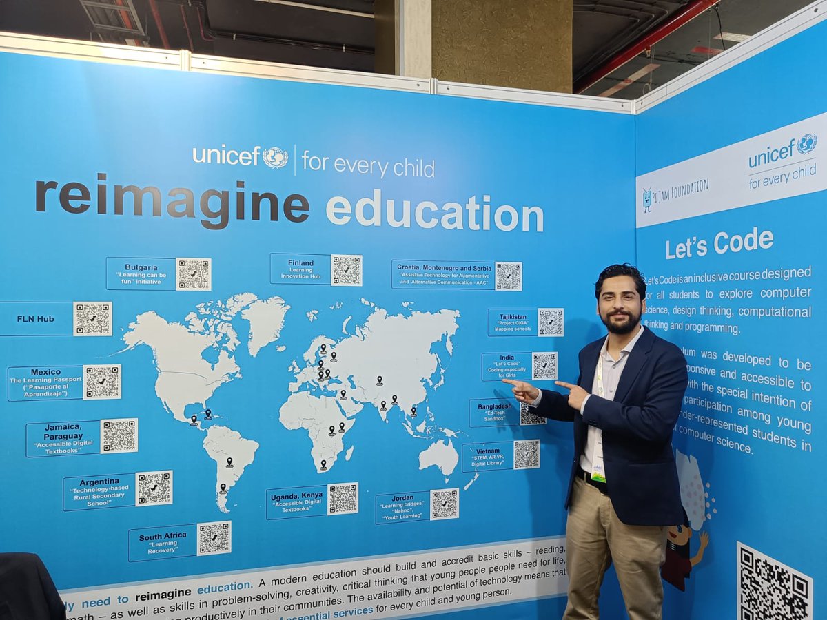 shoaib_hdar's tweet photo. #PiJamFoundation represented India at the #G20 Education Working Group exhibition to showcase the role of digital technology in education! Glad to be partnering with @UNICEF India for this vision.
@iitmadras @g20org @manojsinha_ @OfficeOfLGJandK @DeepKanethia @DrSyedSehrish https://t.co/Z6Ti4oNogN