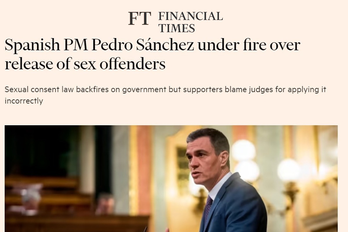 paulapra2's tweet photo. Mientras Sánchez quiere presumir de "líder internacional", la chapuza del 'sólo sí es sí' ocupa portadas internacionales.

Beneficiar a más de 300 delincuentes sexuales, liberar a violadores y desproteger a sus víctimas #NoEsUnChiste ni aquí, ni en ningún lugar del mundo. https://t.co/IICMgv8wsM