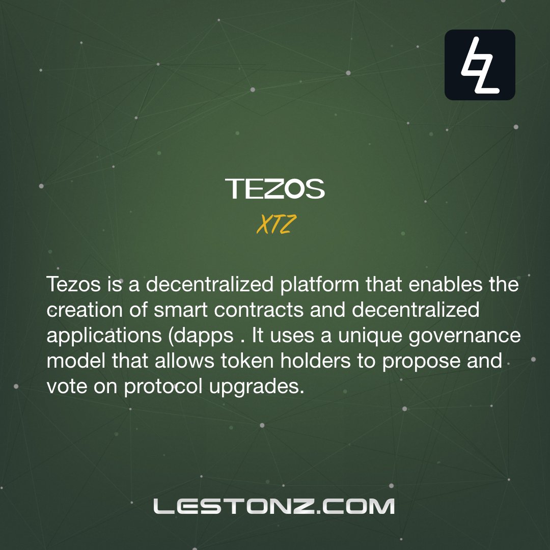 LestonzTECH's tweet image. Tezos?

Tezos is a decentralized platform that enables the creation of smart contracts and decentralized applications dapp. It uses a unique governance model that allows token holders to propose and vote on protocol upgrades.
#Tezos #XTZ #makingBetter #lestonz #Blockchain #web3