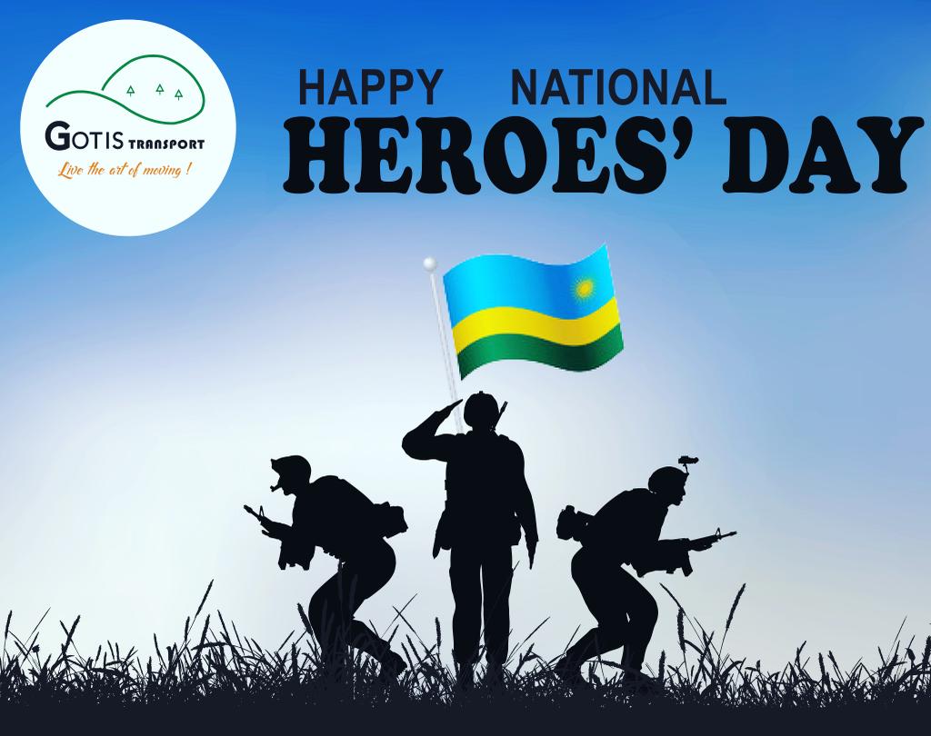 GotisTransport's tweet photo. Let's celebrate people who made tremendous sacrifices to make our nation the great nation it is. Gotis transport Happy Heroes' Day 🇷🇼 https://t.co/UKxcpkbzvO