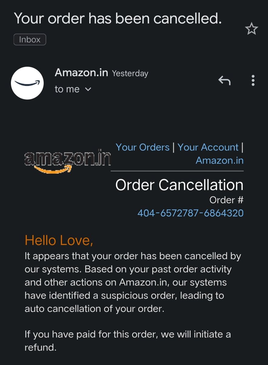 lovepathak2030's tweet photo. I order from Amazon but cancelled it due to some reason , but after few hours , I ordered it again, but after  2 minutes my order automatically cancelled , I try to order again and it get again cancelled.
This is the worst type of service from Amazon .
@amazon @AmazonHelp https://t.co/TbORPH8Dlf